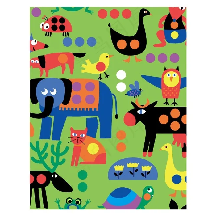 花花动物园矢量图ai矢量模版下载