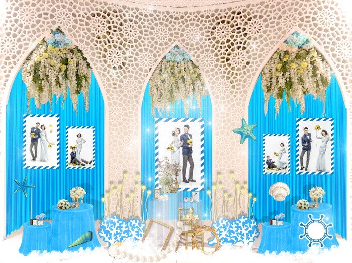 蓝色地中海婚礼展示区