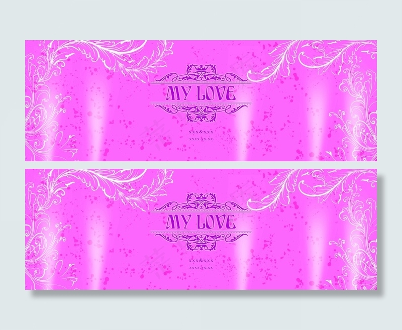 粉色婚礼背景  MY LOVE(10276X3543(DPI:30))psd模版下载