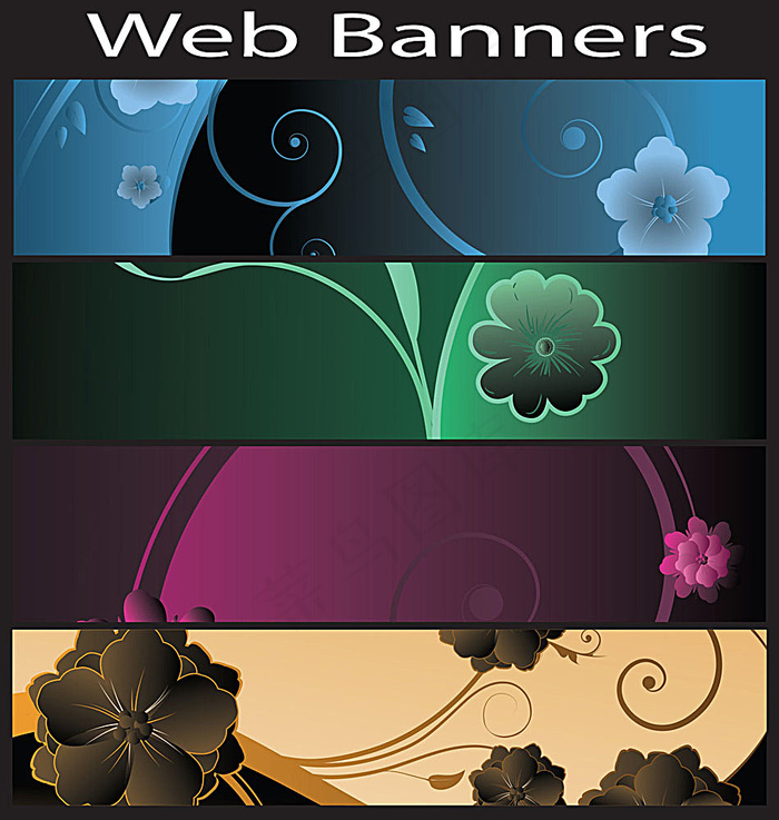 矢量鲜花背景图案