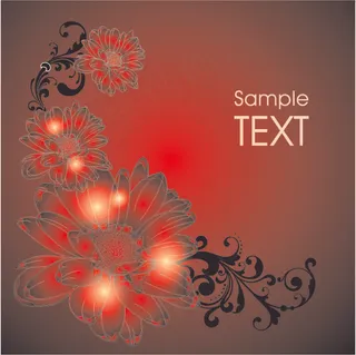 艳丽鲜花纹样背景矢量素材