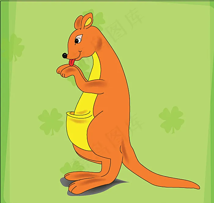舔手的袋鼠图片ai矢量模版下载