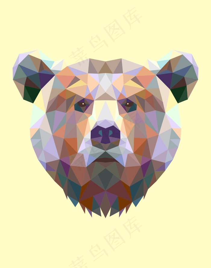 熊抽象插画cdr矢量模版下载