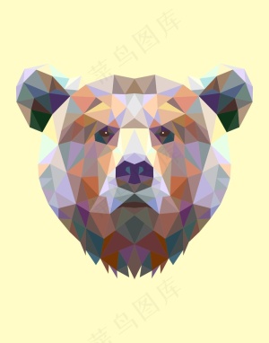 熊抽象插画