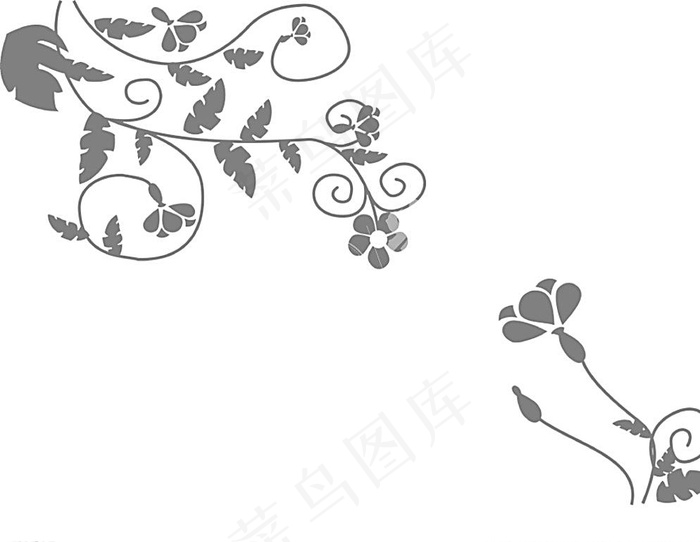 对角花雕刻花图片ai矢量模版下载