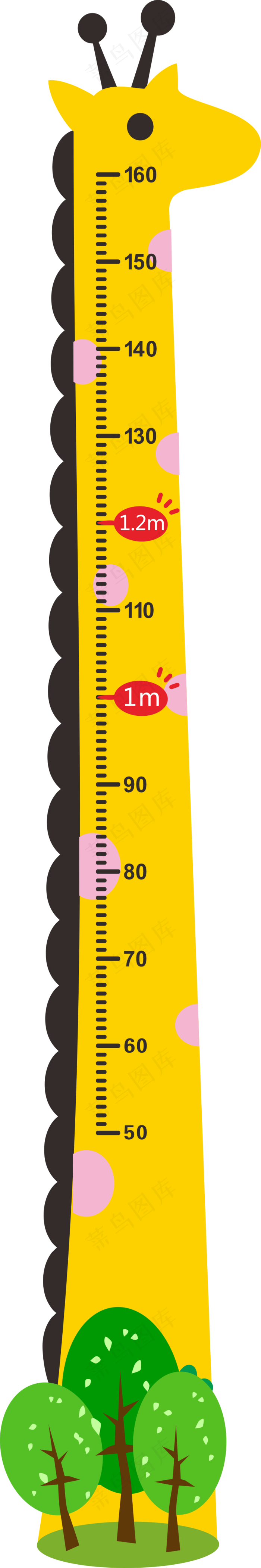 量身高的长颈鹿免抠元素