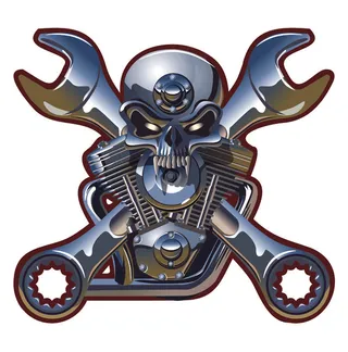 金属质感骷髅头矢量素材