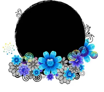 蓝色小花花边边框