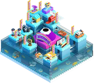 C4D场景建筑免扣PNG素材