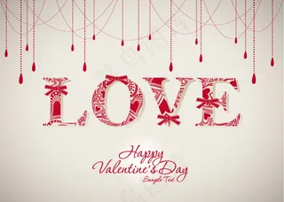 情人节的手绘年代装饰矢量素材