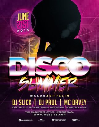 Disco Summer国外创意海报素材