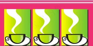 绿色 杯子 水杯 线条 抽象 无框...