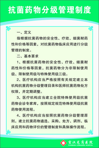 抗菌药物分级管理制度cdr矢量模版下载