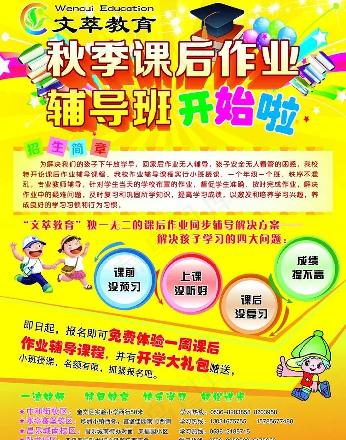培训学校单页psd模版下载