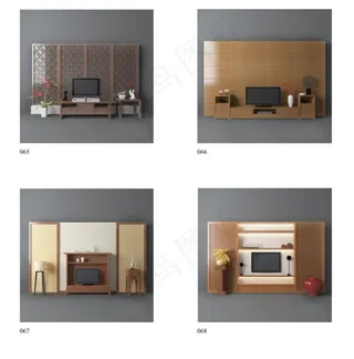 木纹中式背景墙