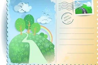 夏天明信片02向量元素