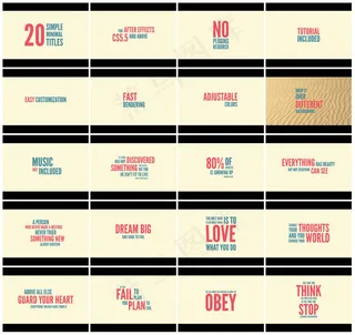 20组简单迷你的文字标题排版动画A...