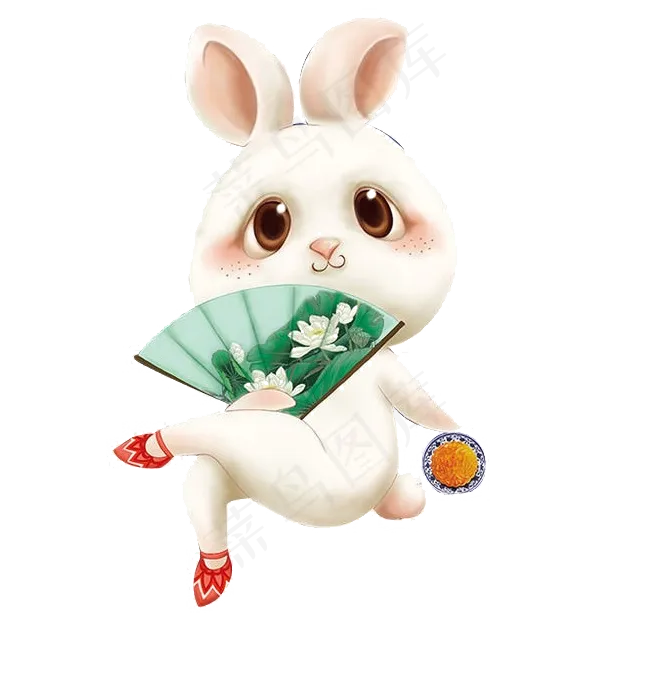 淘宝天猫中秋节日兔子鲜花文字设计模...psd模版下载