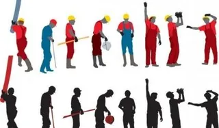 与轮廓图像03矢量的工人