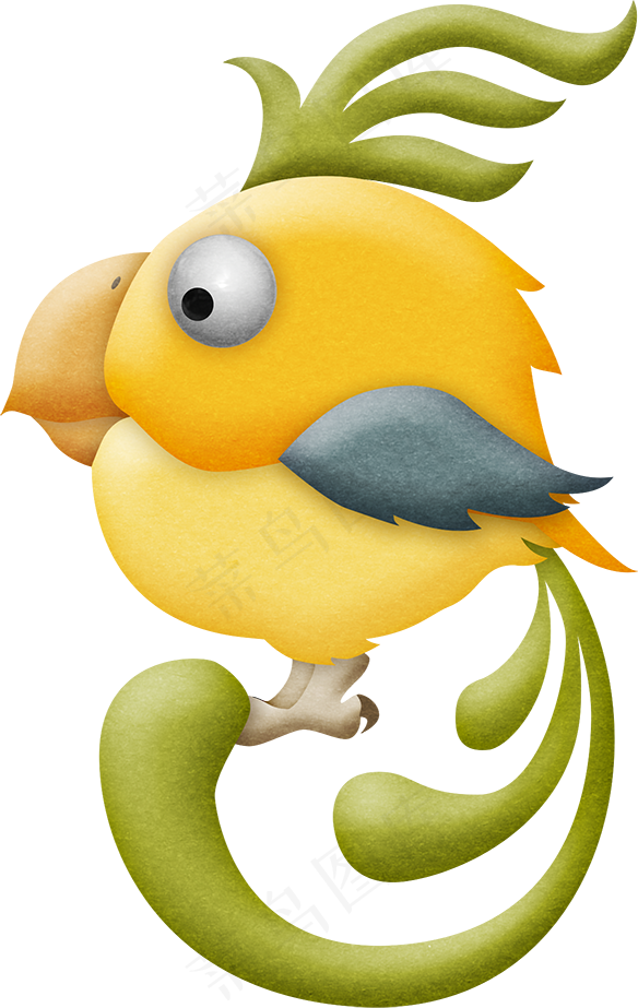 水彩手绘鸟类小鸟设计元素免扣素材透...