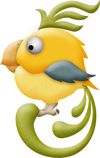 水彩手绘鸟类小鸟设计元素免扣素材透...