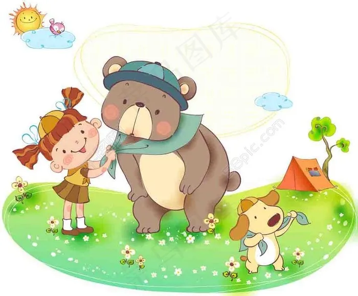 小动物系围巾图片ai矢量模版下载