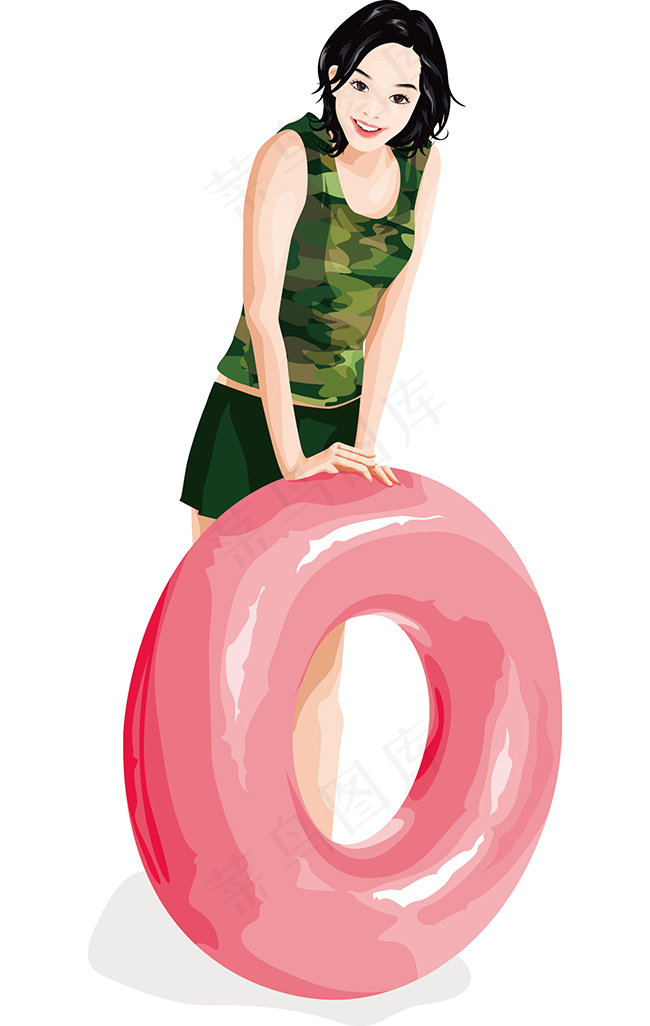 人物矢量素材-现代女性