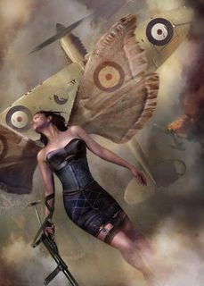 创意二战战机拟人化插图图片