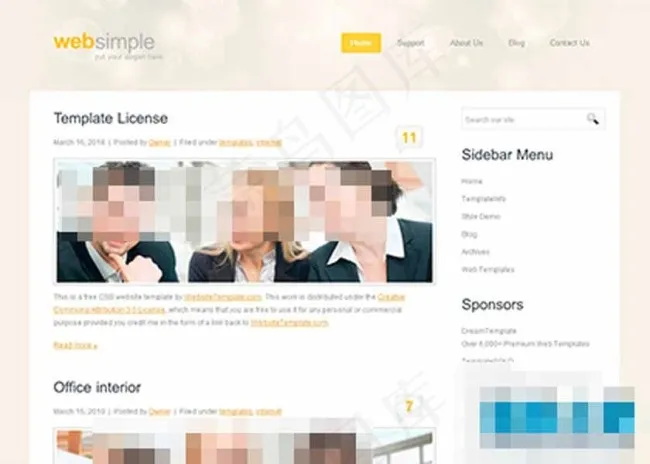 黄色背景星光灿烂博客模板