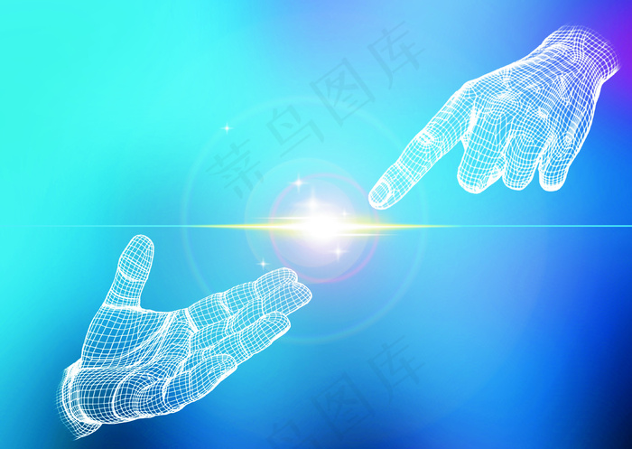 手纹蓝色背景图