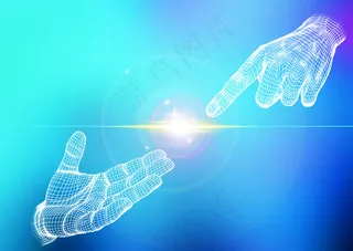 手纹蓝色背景图