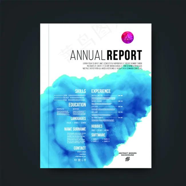 水彩渲染 单页设计图片eps,ai矢量模版下载