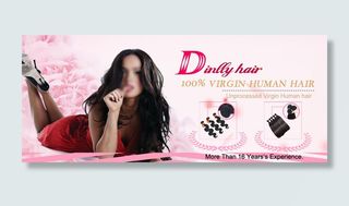 英文粉色背景淘宝假发详情页模版下载