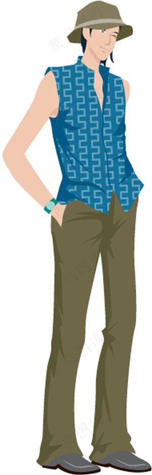 矢量戴帽子男子