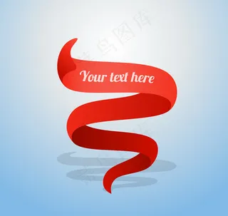 动感红色丝带矢量素材