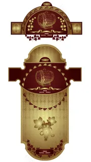 精美欧式葡萄酒标贴矢量素材 精美欧式葡萄酒标贴矢量素材