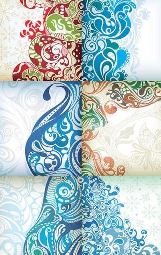 精致花纹背景矢量素材