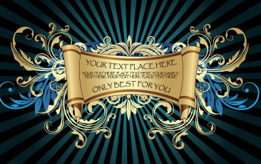 潮流花纹旧纸张矢量素材