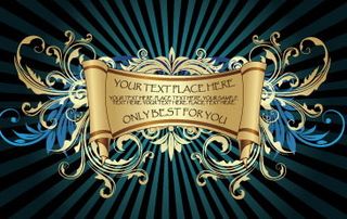 潮流花纹旧纸张矢量素材