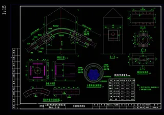 主塔鞍座构造图cad图纸