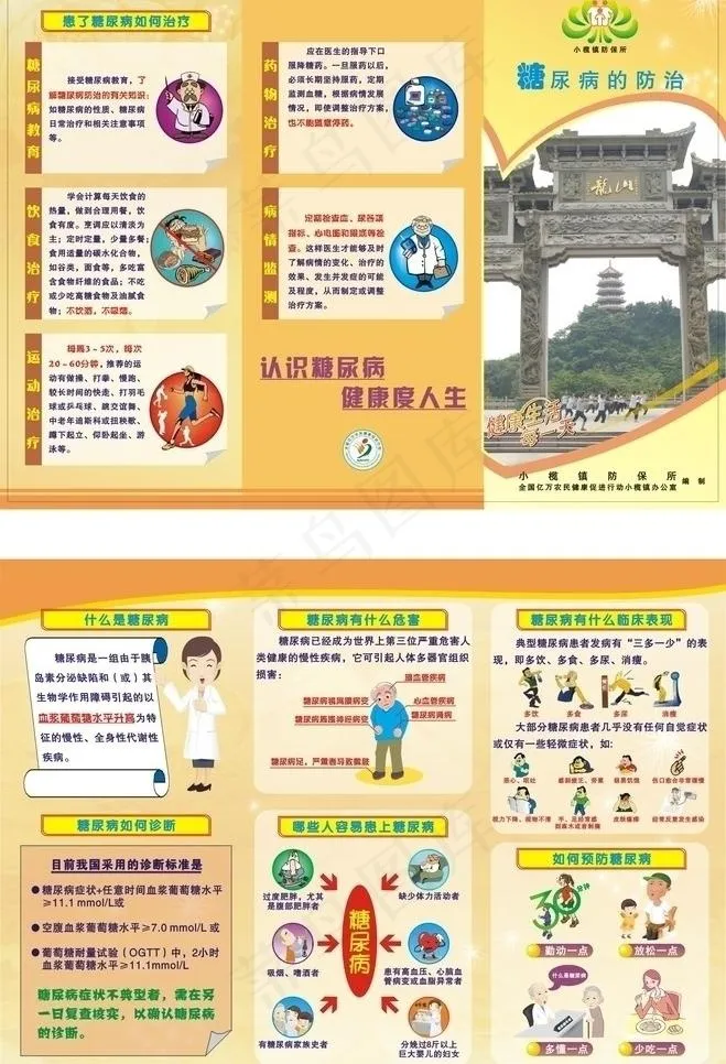 糖尿病预防宣传单图片cdr矢量模版下载