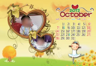 2012新年快乐儿童台历PSD模