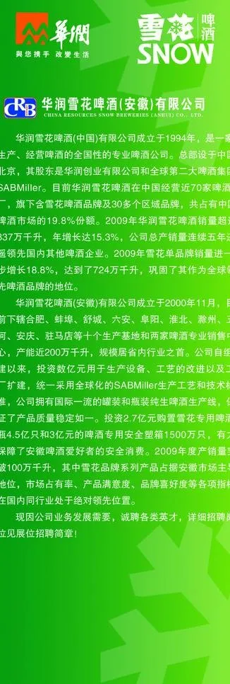 雪花啤酒简介图片psd模版下载