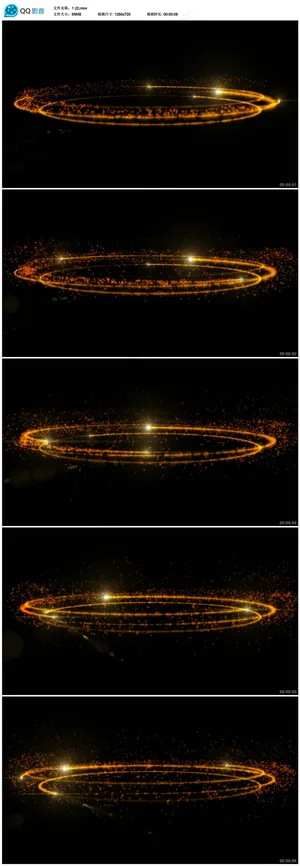 金色旋转粒子开场视频素材