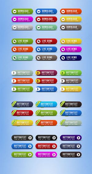 网页圆角质感按钮PSD