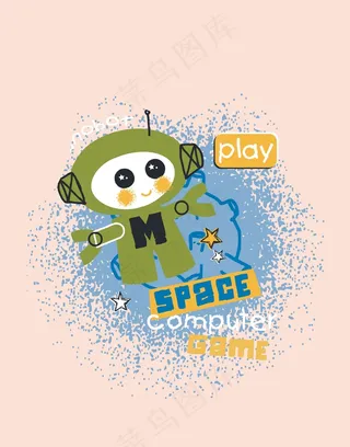 卡通动物图案外星人