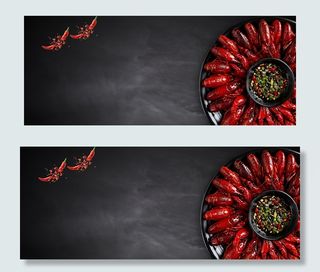 无辣不欢小龙虾宵夜简约黑色背景