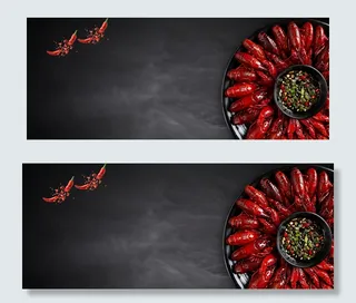 无辣不欢小龙虾宵夜简约黑色背景