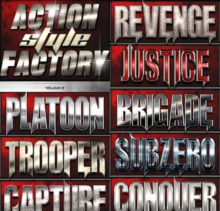 金属质感的立体字字体样式