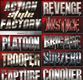 金属质感的立体字字体样式